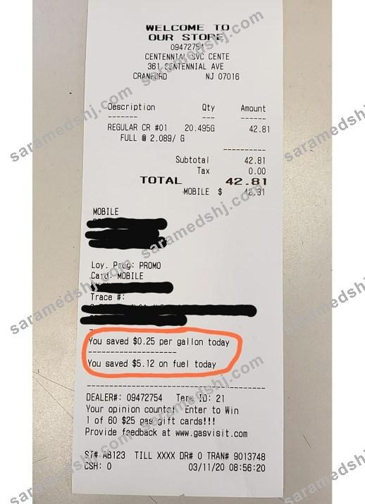 Phillips store payment receipt